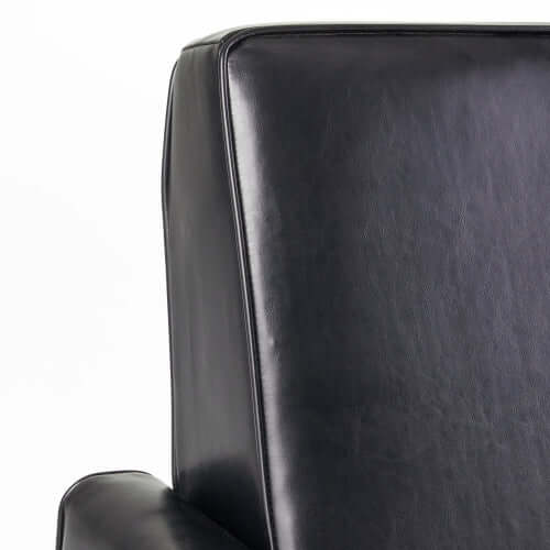Black Faux Leather Push Back Chair – Elegant Accent for Modern Homes