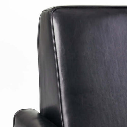 Black Faux Leather Push Back Chair – Elegant Accent for Modern Homes