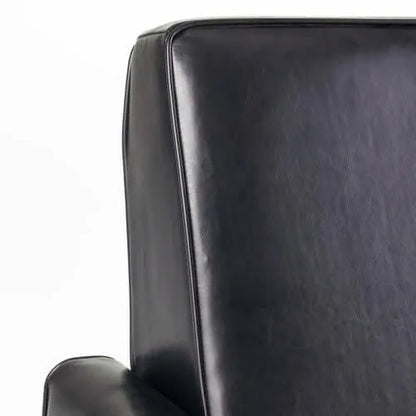 Black Faux Leather Push Back Chair – Elegant Accent for Modern Homes