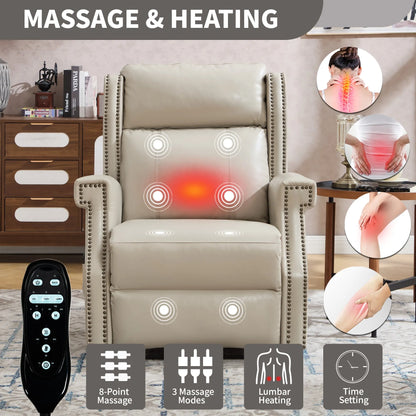 Massage and heating recliner chair with remote control in a living room setting