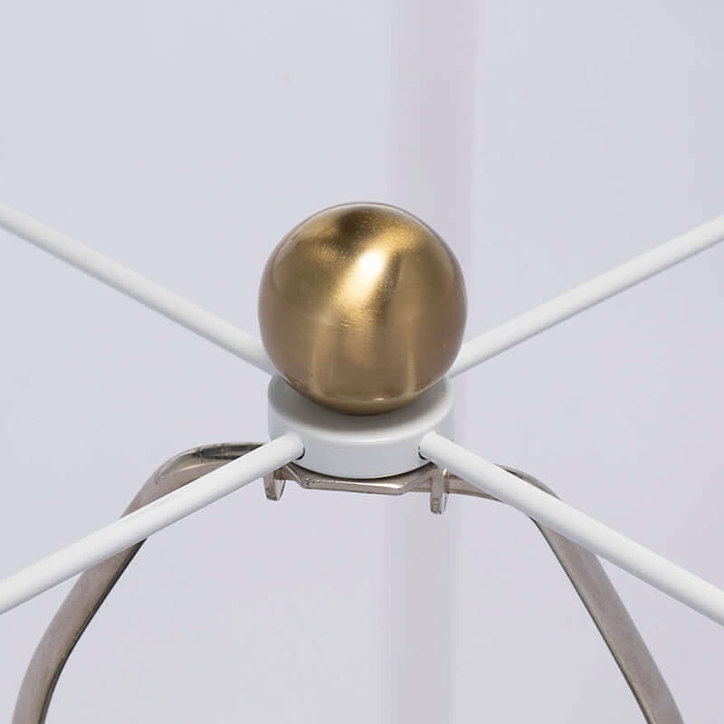 Gold and White Table Lamp with Leaf Design