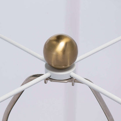 Gold and White Table Lamp with Leaf Design