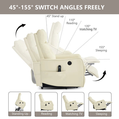 Recliner chair with adjustable angles shown on a white background