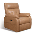 Brown leather recliner chair on a white background.