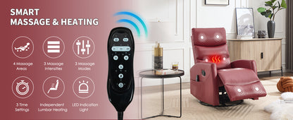 Massage and heating chair with remote control in a living room setting