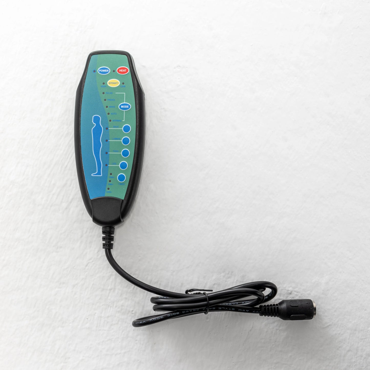 Electronic control device with a cable on a white background