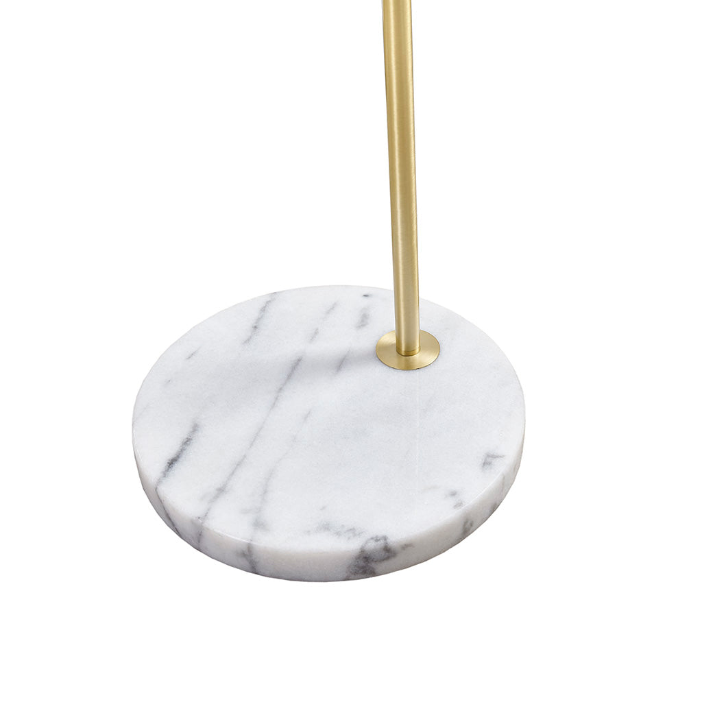 Marble base with gold stand on a white background