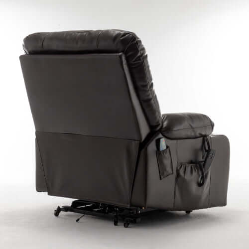 Red Wine faux leather recliner chair on a white background