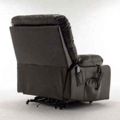 Red Wine faux leather recliner chair on a white background