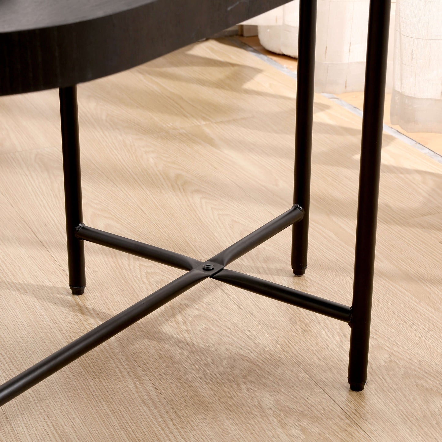 2-Tier Iron Frame End Table with Storage