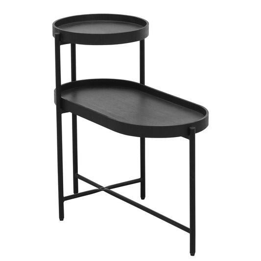 2-Tier Iron Frame End Table with Storage