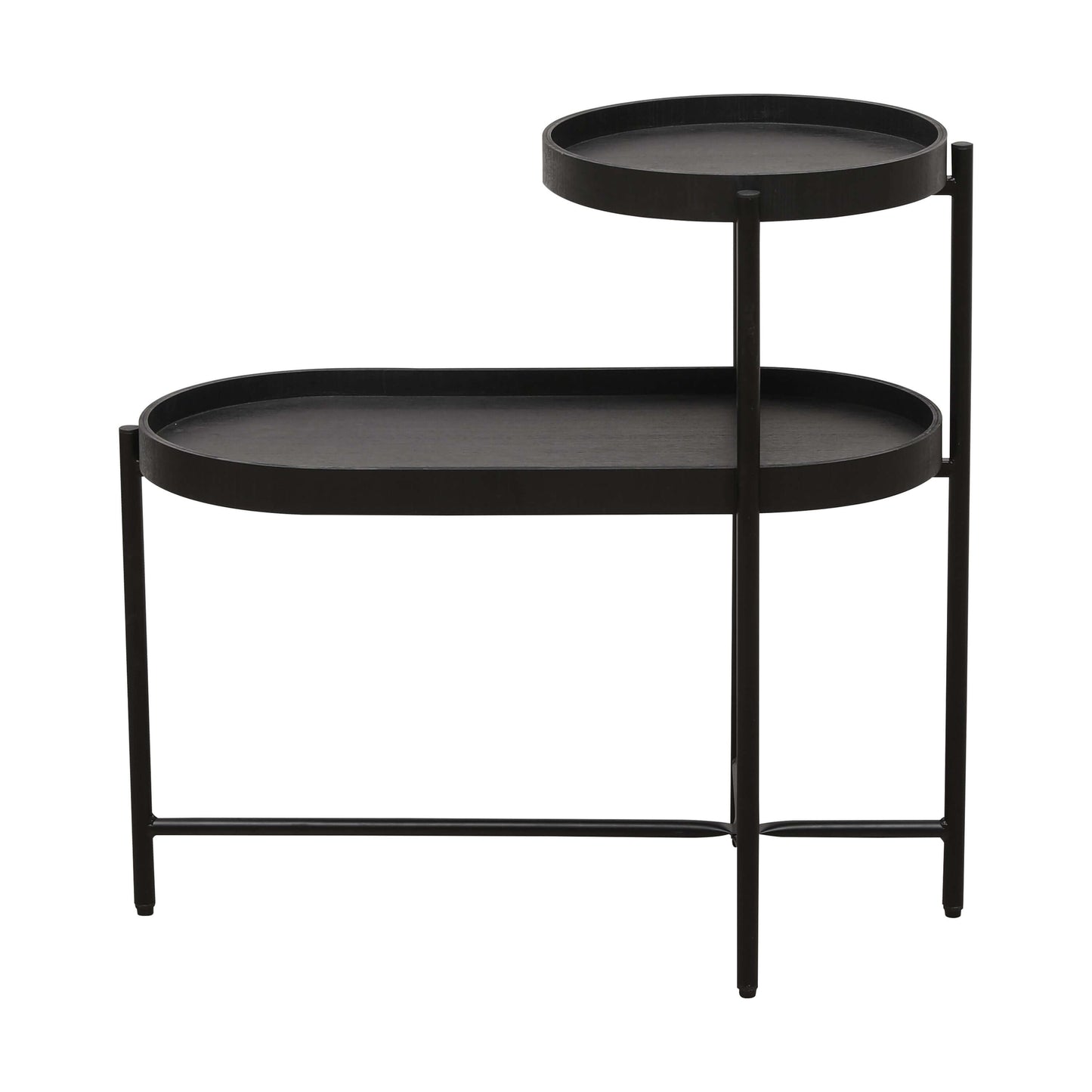 2-Tier Iron Frame End Table with Storage