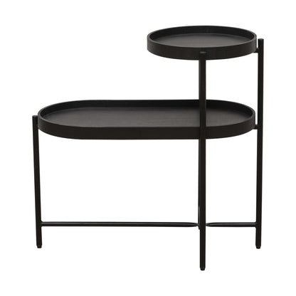 2-Tier Iron Frame End Table with Storage