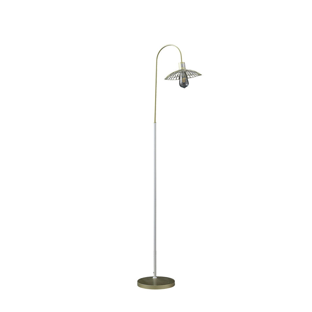 Floor lamp with adjustable head on a white background