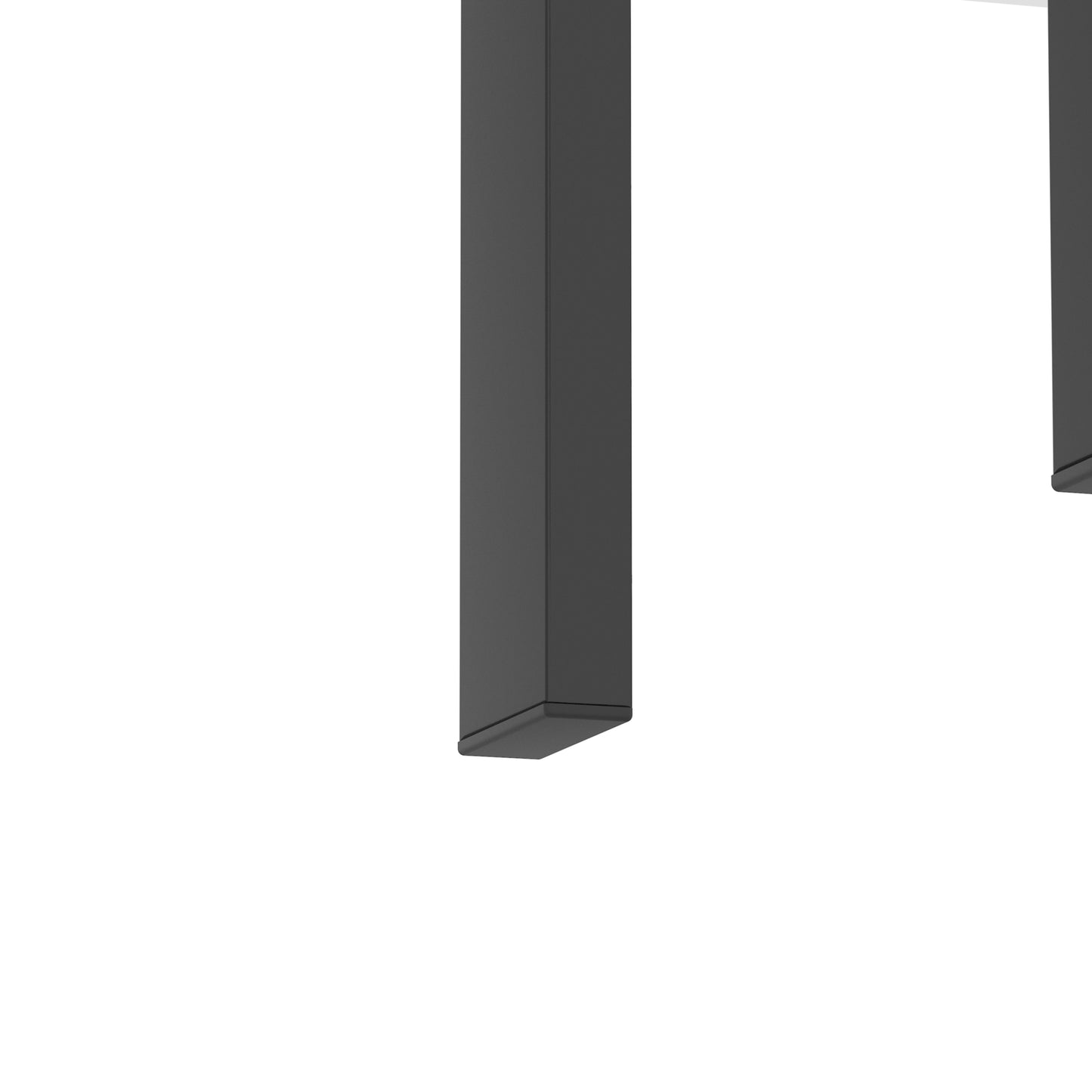 Black end table rectangular legs on a white background