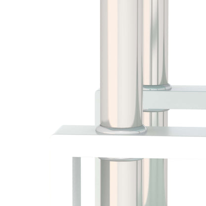 Tempered Glass Accent Table-White