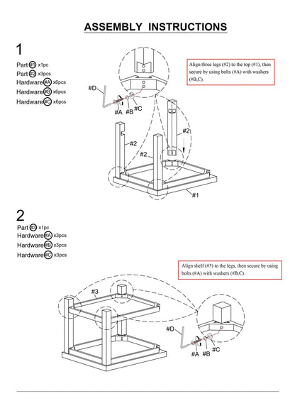 Assembly instructions diagram for constructing a piece of furniture.
