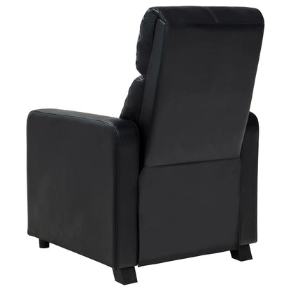 Black leather recliner chair armrest on a white background