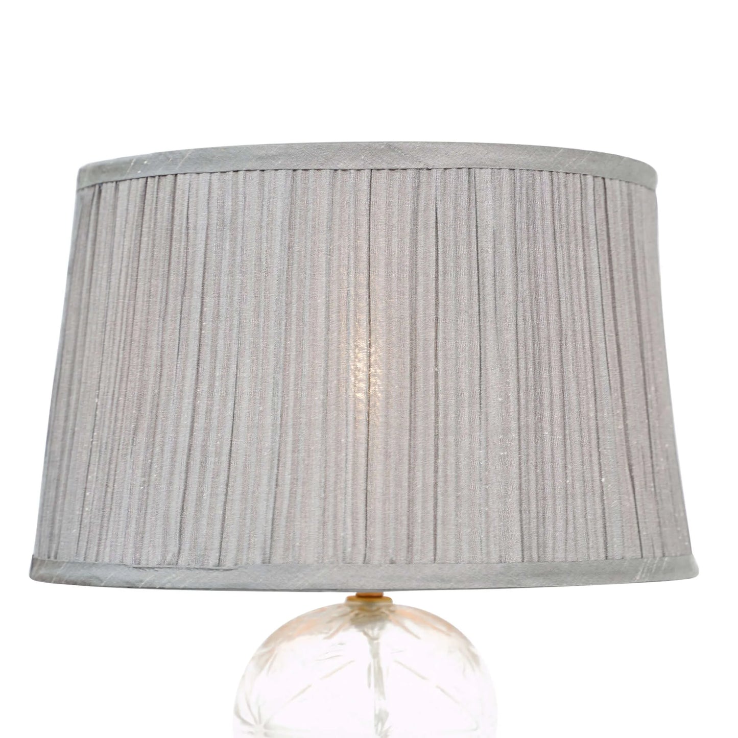 Gray pleated lampshade on a white background