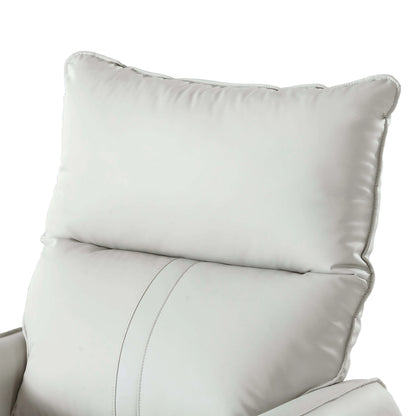 Close up of light gray recliner chair cushion on a white background