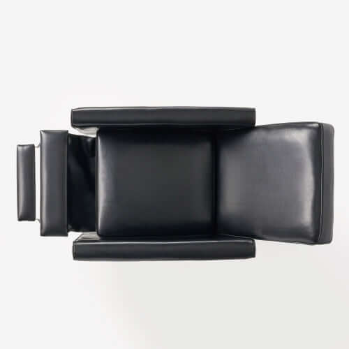 Black Faux Leather Push Back Chair – Elegant Accent for Modern Homes