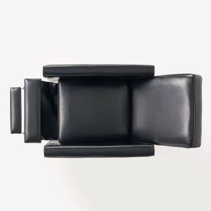 Black Faux Leather Push Back Chair – Elegant Accent for Modern Homes