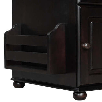 Vintage Flip-Top Sofa Table w/ USB, Cup Holders & Hidden Shelf-Espresso