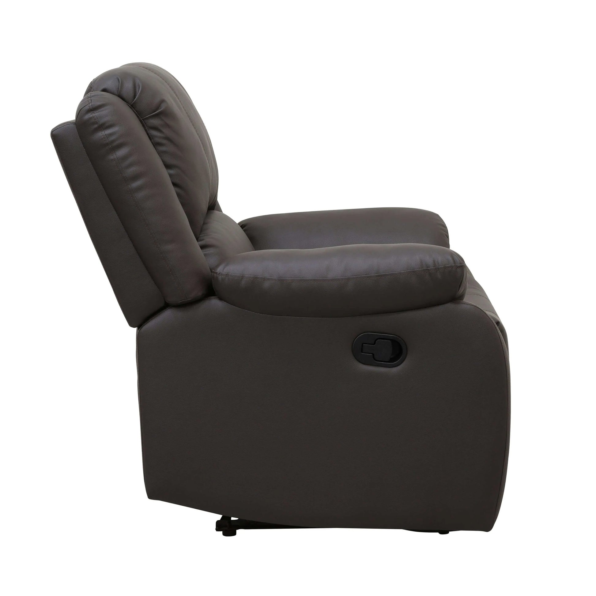 Modern Reclining Pillowtop Arms Recliner - Side view