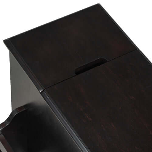 Vintage Flip-Top Sofa Table w/ USB, Cup Holders & Hidden Shelf-Espresso
