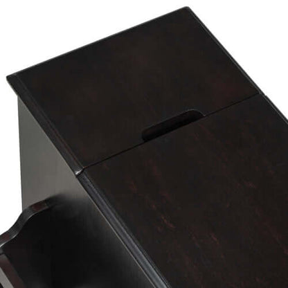 Vintage Flip-Top Sofa Table w/ USB, Cup Holders & Hidden Shelf-Espresso