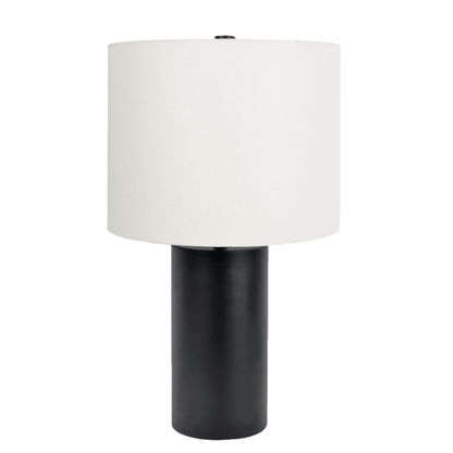 Aura Black Table Lamp with On/Off Switch Black Block Base