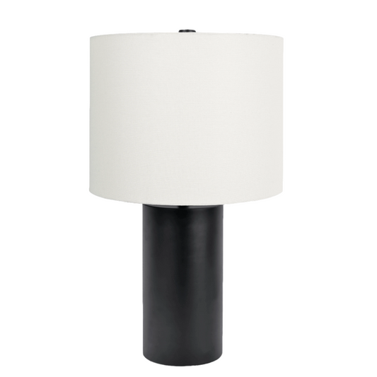 Aura Black Table Lamp with On/Off Switch Black Block Base