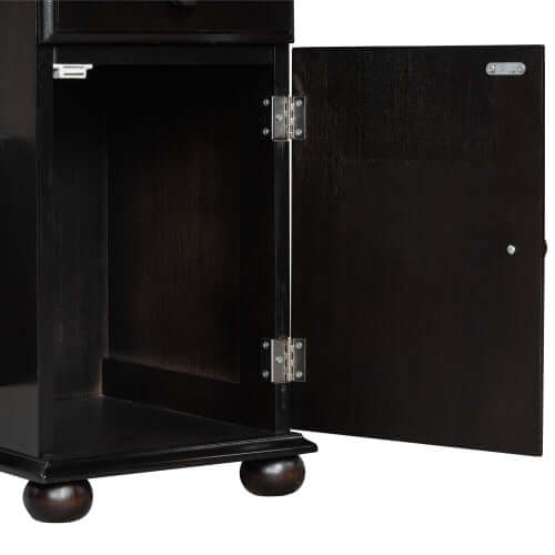 Vintage Flip-Top Sofa Table w/ USB, Cup Holders & Hidden Shelf-Espresso