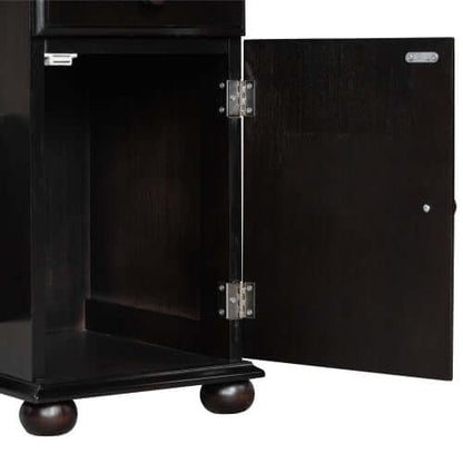 Vintage Flip-Top Sofa Table w/ USB, Cup Holders & Hidden Shelf-Espresso