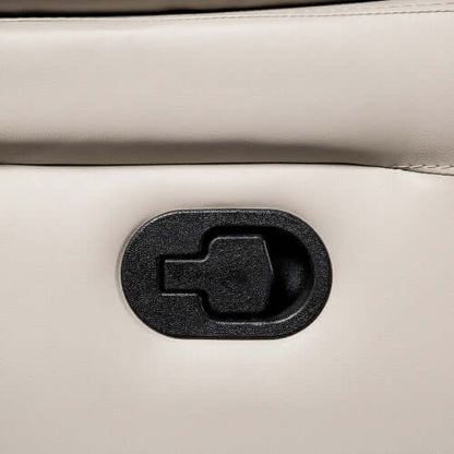 Off-White Manual Glider Recliner – Pillow Top Arms & Welt Trim
