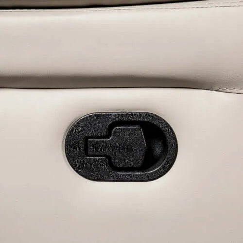 Off-White Manual Glider Recliner – Pillow Top Arms & Welt Trim