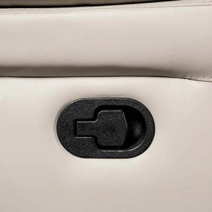 Off-White Manual Glider Recliner – Pillow Top Arms & Welt Trim