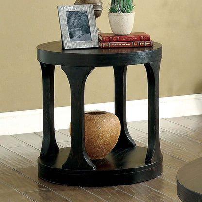 Antique Black Round End Table