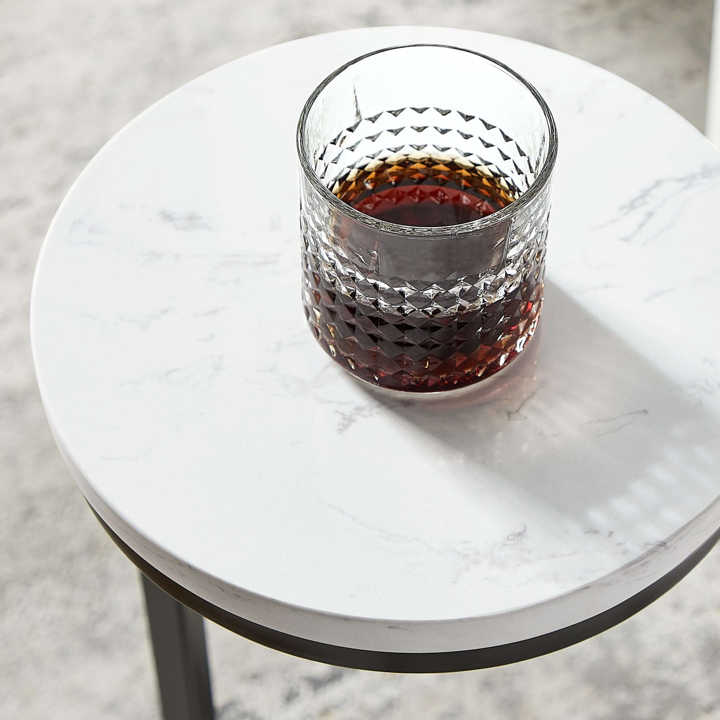 Chalmay End Table with Marble Top