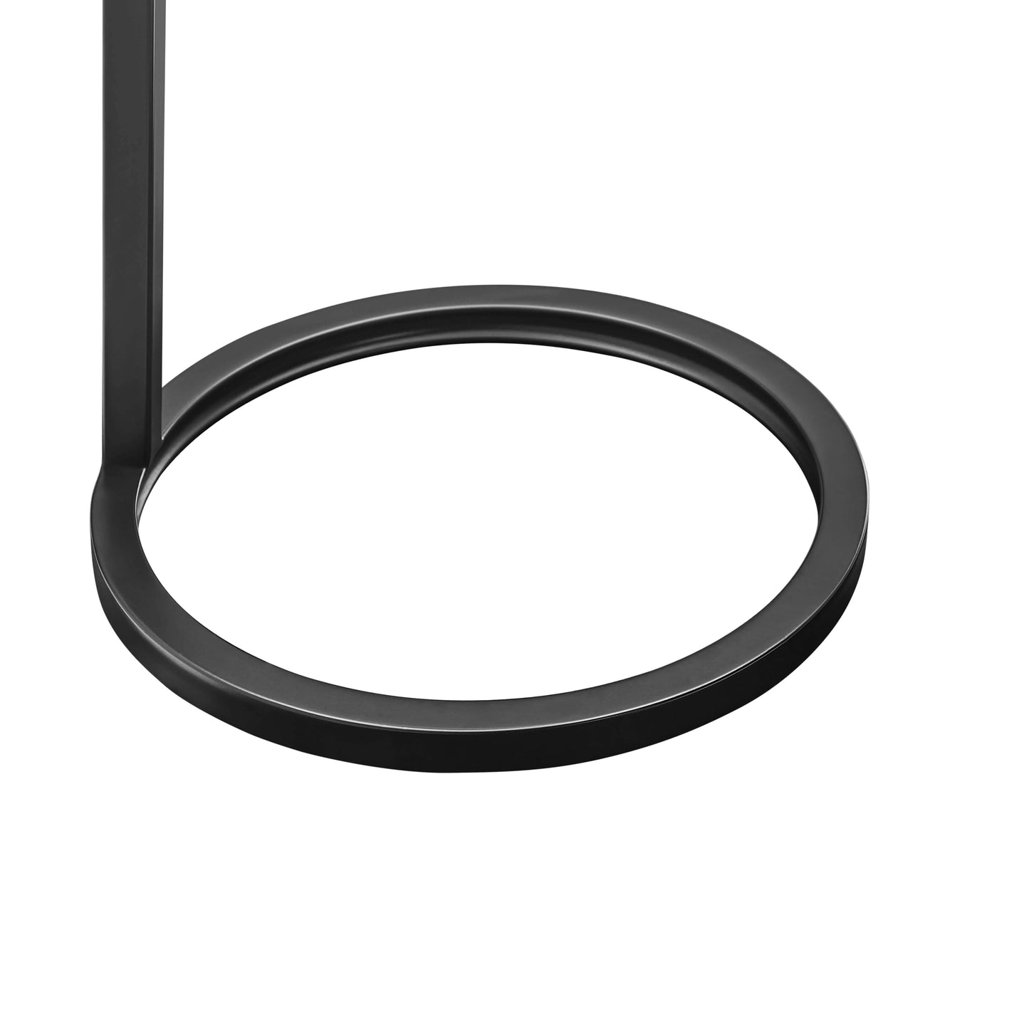 Antique bronze round ring end table base on a white background