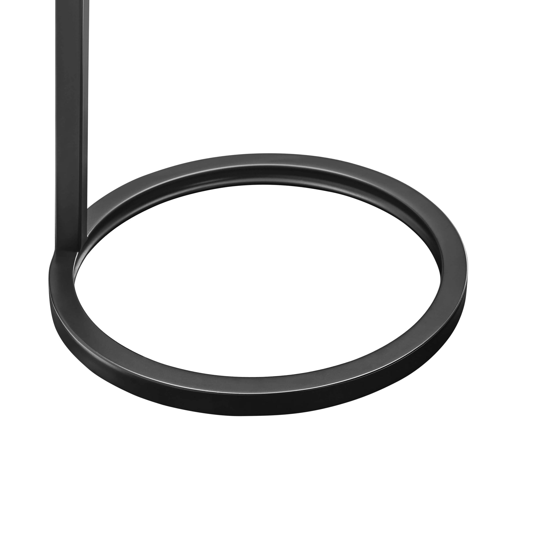 Antique bronze round ring end table base on a white background