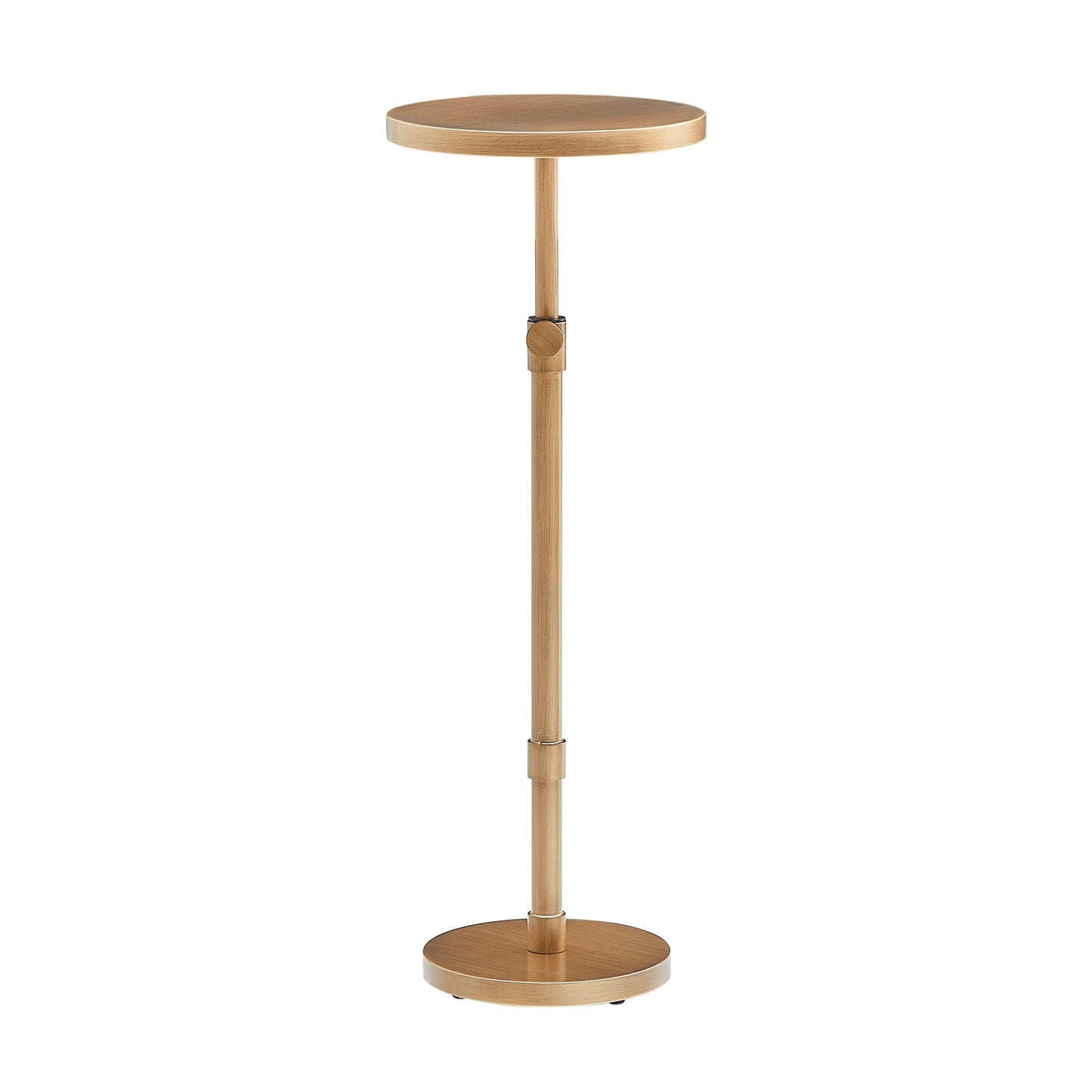 Meraux Antique Brass Adjustable Height Accent Table