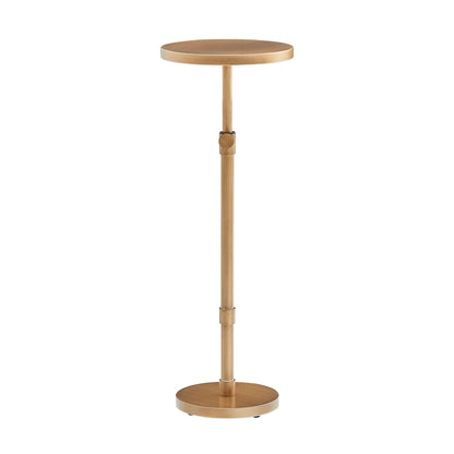 Meraux Antique Brass Adjustable Height Accent Table