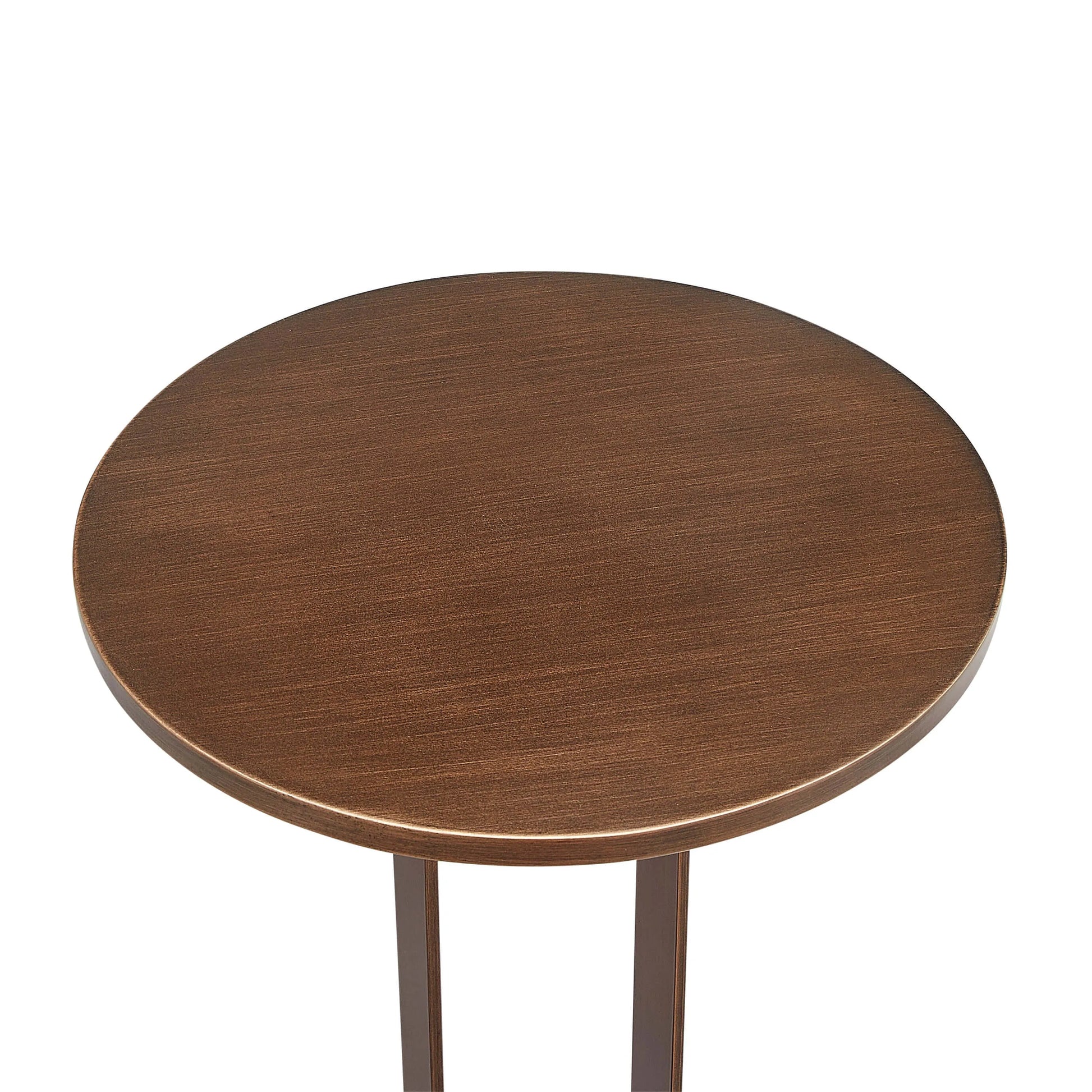 Round bronze table top on a white background