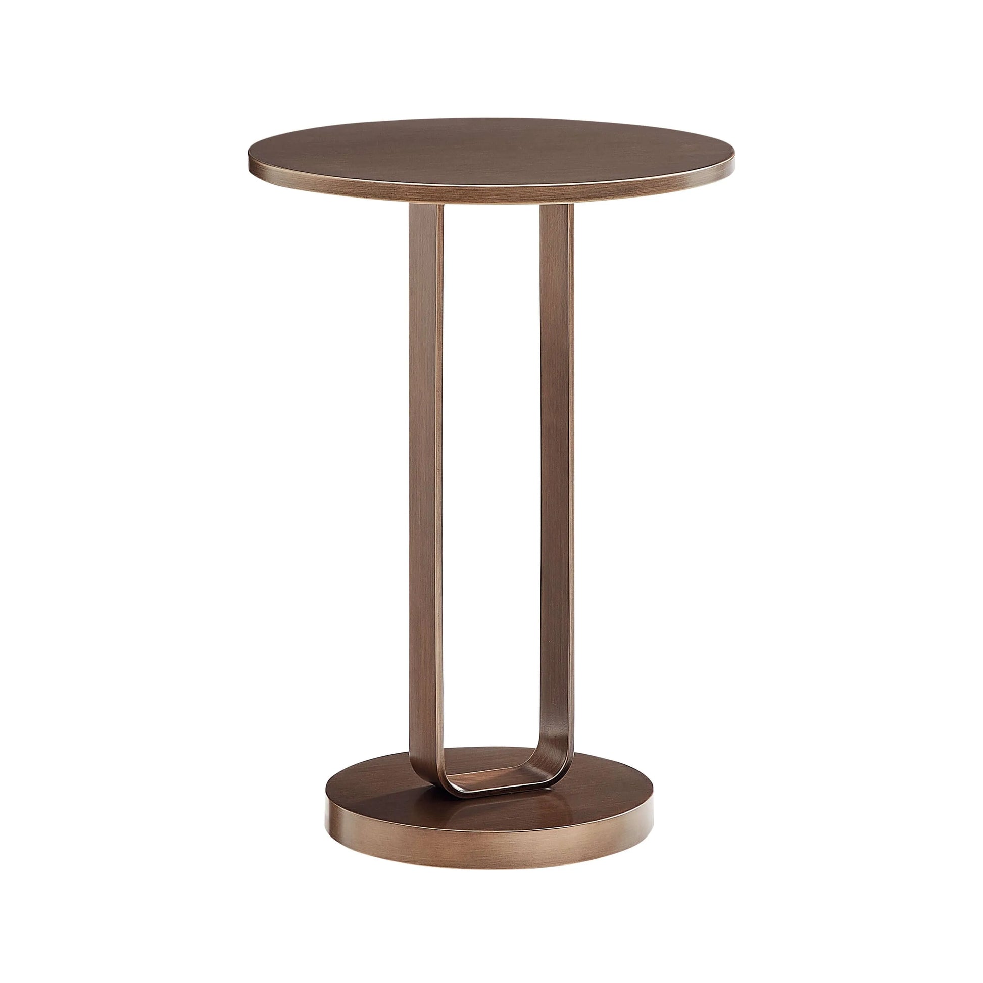 Bronze end table on a white background