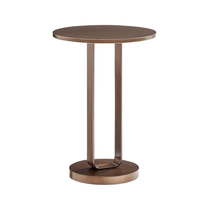 Bronze end table on a white background