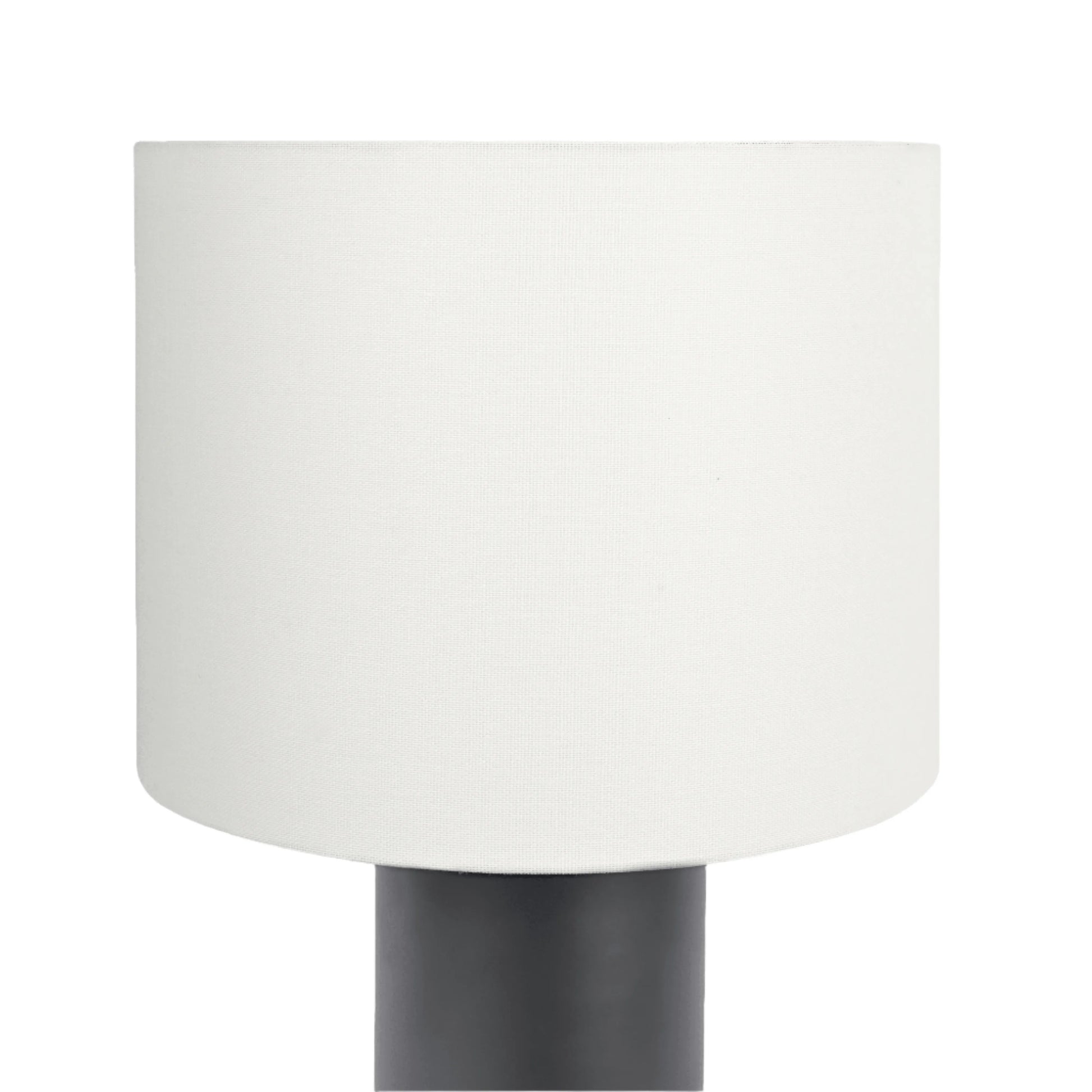 White drum lampshade on a white background