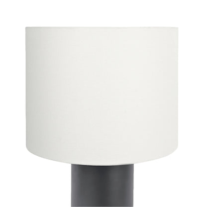White drum lampshade on a white background