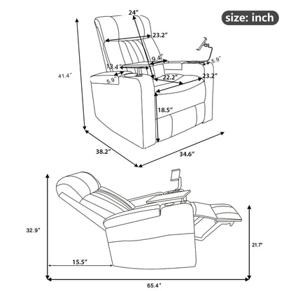 Dimensions of a recliner chair in inches