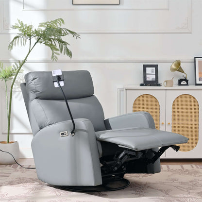 270° Power Swivel / Glider Rocker Recliner Chair - Blue Gray